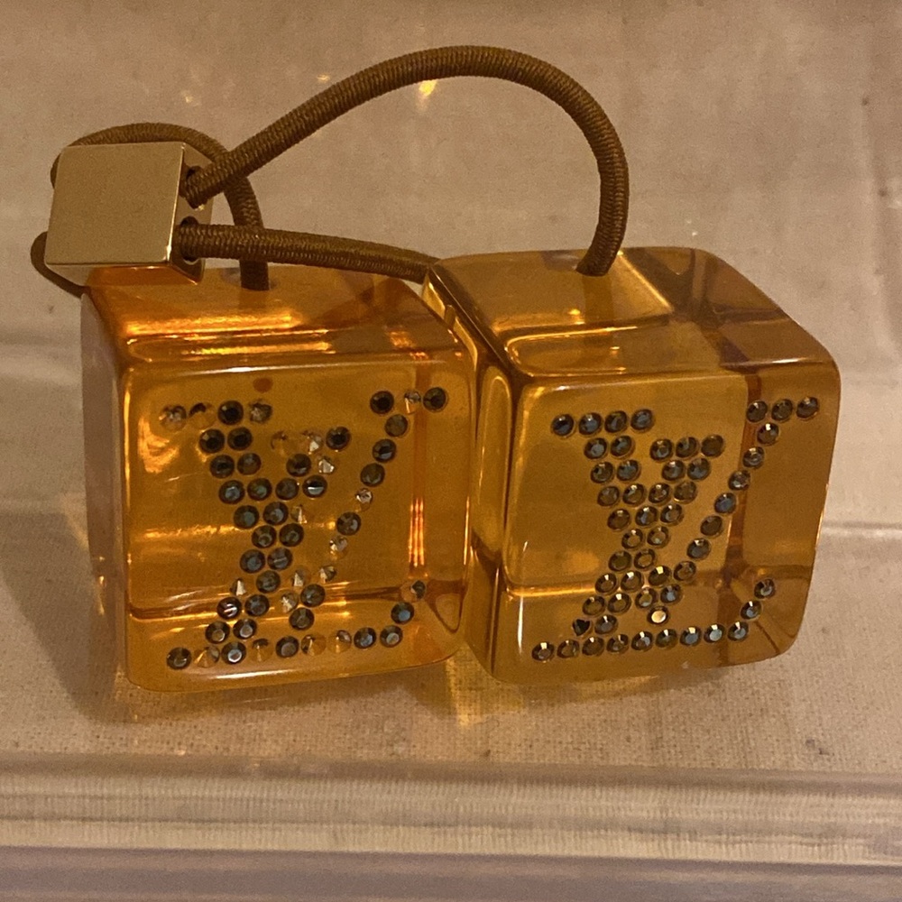 Louis Vuitton Acrylic Hair Cubes with Crystal Embellishments